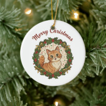 Klassieke Katten Prettig Kerstmis Retro Katten