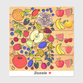 Klassieke Kawaii Fruit Sticker voor kinderen