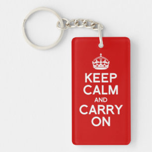 Klassieke Keep Calm and Carry On EN DE V.K Vlag Sleutelhanger