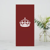 Klassieke Keep Calm Crown op Bourgogne Red (Staand voorkant)
