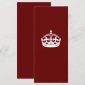 Klassieke Keep Calm Crown op Bourgogne Red (Voorkant / Achterkant)