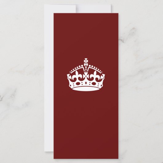 Klassieke Keep Calm Crown op Bourgogne Red (Voorkant)