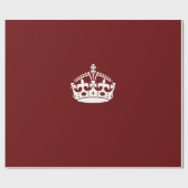 Klassieke Keep Calm Crown op Bourgogne Red Cadeaupapier (Vlak)
