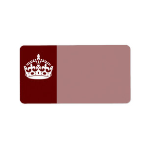 Klassieke Keep Calm Crown op Bourgogne Red Etiket