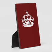 Klassieke Keep Calm Crown op Bourgogne Red Fotoplaat (Zijkant)