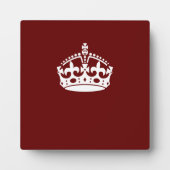 Klassieke Keep Calm Crown op Bourgogne Red Fotoplaat (Voorkant)