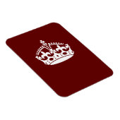 Klassieke Keep Calm Kroon op bordeauxrood Magneet (Rechterzijde)