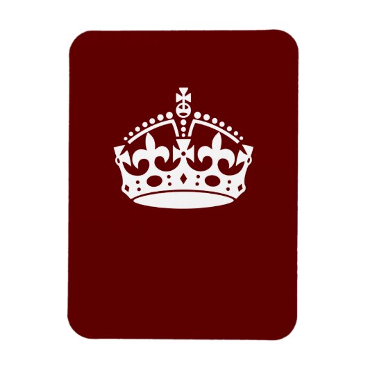Klassieke Keep Calm Kroon op bordeauxrood Magneet (Verticaal)