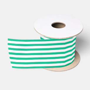 Klassieke Kellygroene en Witte Naamse Strepen Satijnen Lint