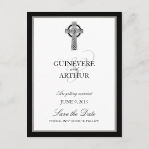 Klassieke Keltische Cross Wedding Save the Date Aankondigingskaart