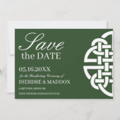 Klassieke Keltische Knoop Groen Handfasting Save The Date (Voorkant)
