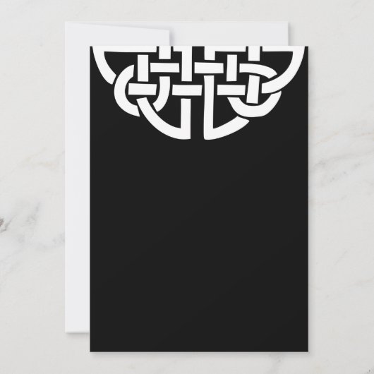 Klassieke Keltische Knoop Zwart & Wit Handfasting Kaart (Achterkant)