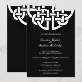 Klassieke Keltische Knoop Zwart & Wit Handfasting Kaart (Voorkant / Achterkant)