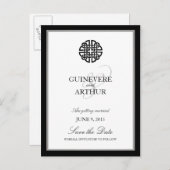 Klassieke Keltische Love Knot Wedding Save the Dat Aankondigingskaart (Voorkant / Achterkant)