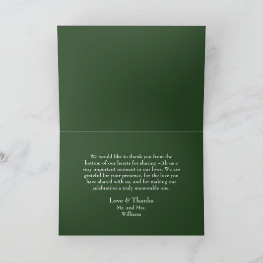 Klassieke Keltische Niet Groen & Wit Handfasting Bedankkaart (Binnen)