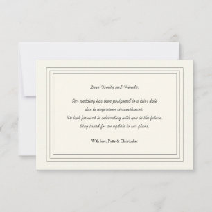 Klassieke kennisgeving van uitstel aankondiging