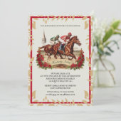 Klassieke Kentucky Derby Uitnodiging Rode Rozen Jo (Staand voorkant)