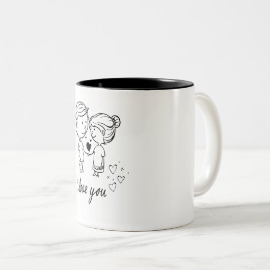 Klassieke keramische Mok, elegant en dagelijks onm Tweekleurige Koffiemok (Voorkant rechts)