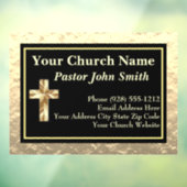 Klassieke kerk pastor goud en zwart raamsticker (Vel 3)