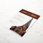 Klassieke Kerk Religieuze Bruiloft Save The Date Folie Uitnodiging (Gedraaid)