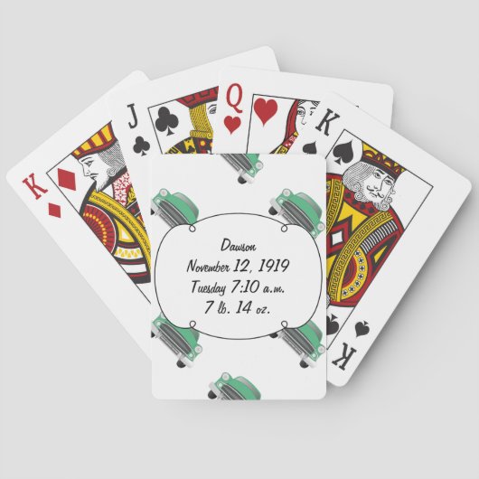 Klassieke kerkfornuis voor jongens Sweet Green Ret Speelkaarten (Achterkant)