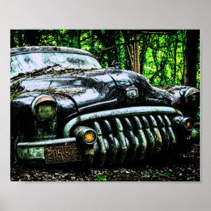 Klassieke kerkhof   Buick Roadmaster Poster