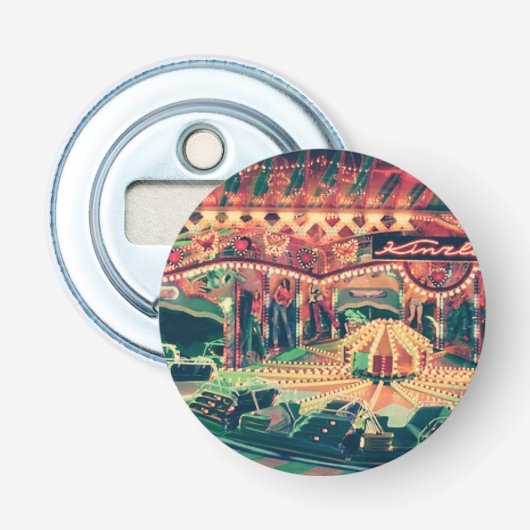 Klassieke Kermis 's Nachts Button Flesopener (Voorkant)