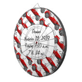 Klassieke kernen dozen met zoete rode rugro-auto dartbord (Voorkant Rechts)