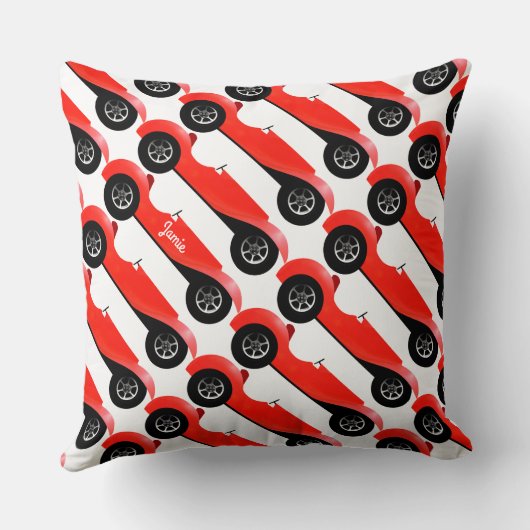 Klassieke kernen dozen met zoete rode rugro-auto kussen (Achterkant)