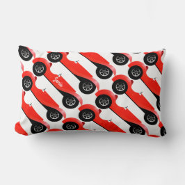 Klassieke kernen dozen met zoete rode rugro-auto kussen