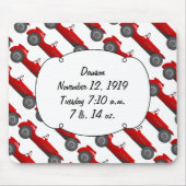 Klassieke kernen dozen met zoete rode rugro-auto muismat (Voorkant)