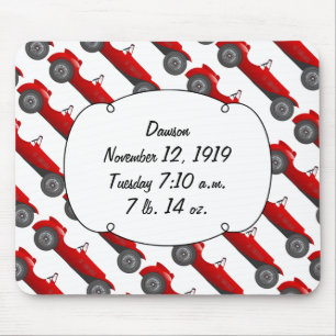 Klassieke kernen dozen met zoete rode rugro-auto muismat