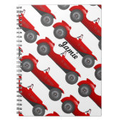 Klassieke kernen dozen met zoete rode rugro-auto notitieboek (Voorkant)