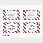 Klassieke kernen dozen met zoete rode rugro-auto rechthoekige sticker (Vel)