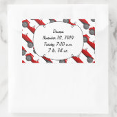 Klassieke kernen dozen met zoete rode rugro-auto rechthoekige sticker (Tas)