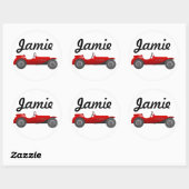 Klassieke kernen dozen met zoete rode rugro-auto ronde sticker (Vel)