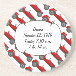 Klassieke kernen dozen met zoete rode rugro-auto zandsteen onderzetter