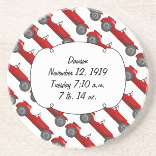 Klassieke kernen dozen met zoete rode rugro-auto zandsteen onderzetter