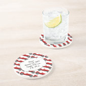 Klassieke kernen dozen met zoete rode rugro-auto zandsteen onderzetter (Zijkant)