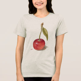 Klassieke Kers Illustratie Grafisch Tri-Blend Shirt