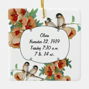 Klassieke Kersenbloesem Baby Herinnering Keramisch Ornament