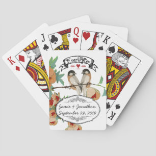 Klassieke Kersenbloesem Liefdesvogel Perzik Mint Pokerkaarten