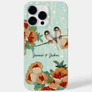 Klassieke Kersenbloesem Liefdesvogel Perzik Munt Case-Mate iPhone 14 Pro Max Hoesje