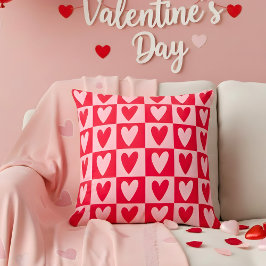 Klassieke Kersenrode Harten Valentijns Cadeau Kussen