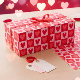 Klassieke Kersenrode Hartjes Valentijnsdag Cadeau Cadeaupapier