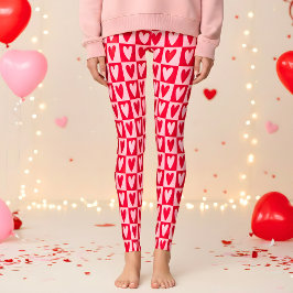 Klassieke Kersenrode Hartjes Valentijnsdag Cadeau Leggings