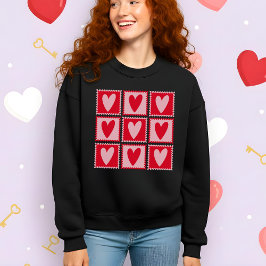 Klassieke Kersenrode Hartjes Valentijnsdag Cadeau Trui