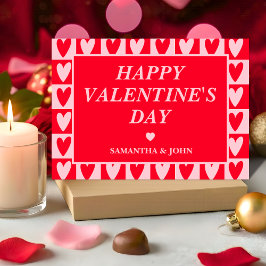 Klassieke Kersenrode Hartjes Valentijnsdag Cadeaub Feestdagenkaart
