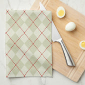 Klassieke Kerst Argyle Keukenhanddoek Cadeau (Quarter Fold)