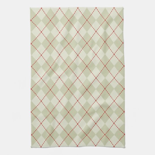 Klassieke Kerst Argyle Keukenhanddoek Cadeau (Verticaal)